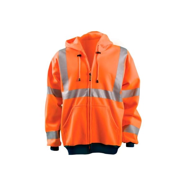 OccuNomix Hi-Vis Premium Wicking Hoodie, Class 3, Hi-Vis Orange, 5XL, LUX-SWT3HZ-O5X